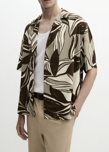 Lefties Camisa Fluida Com Estampa De Folhas