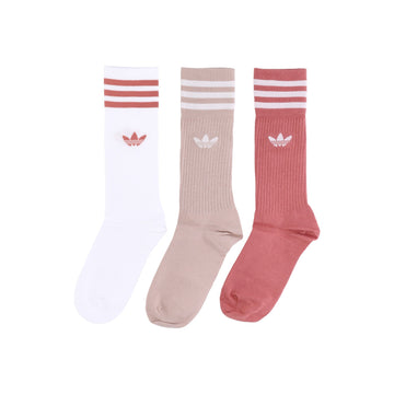 Adidas Conjunto de 3 Meias Sólidas Rosa