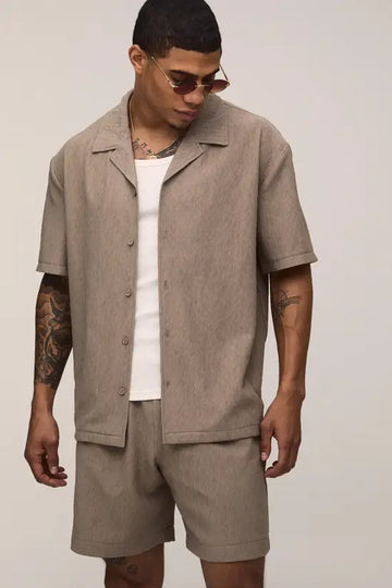 Man Conjunto Oversized Castanho