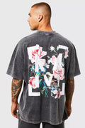 MAN T-Shirt Oversized Com Estampa Floral