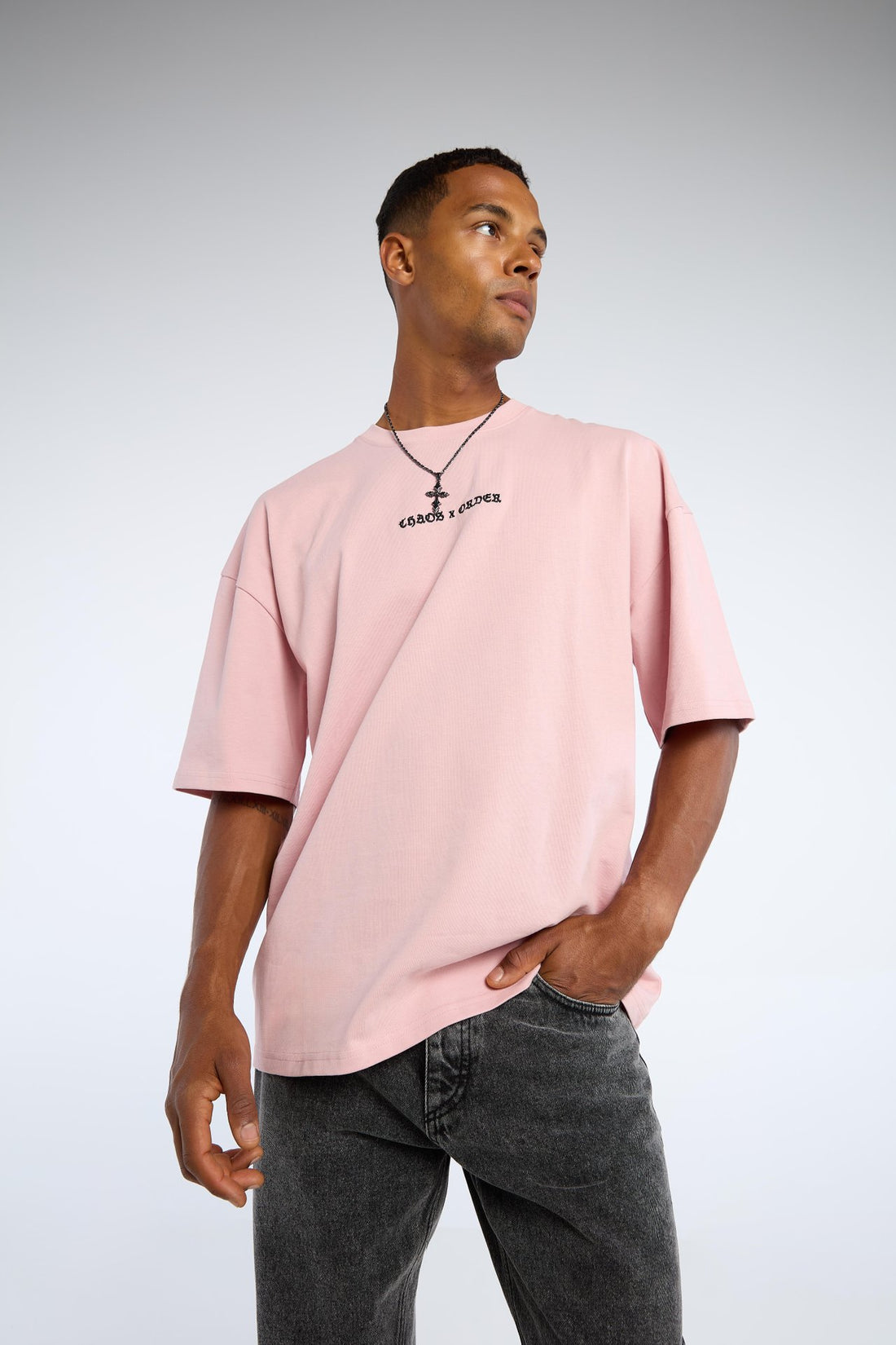 New Yorker T-shirt Oversized De Mensagem Rosa