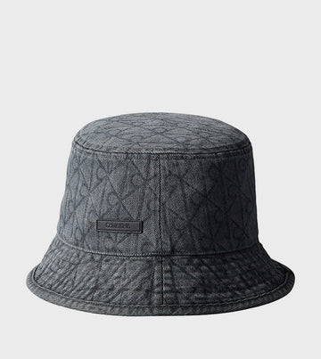 Calvin Klein Bucket Hat Denim Emblem Burnout Gray