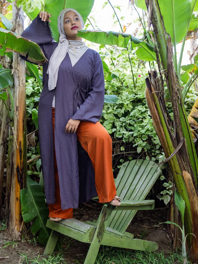 Ruh Kimono em Linho Roxo