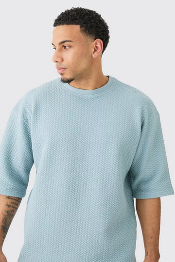 Man T-Shirt Oversized De Estrutura Azul