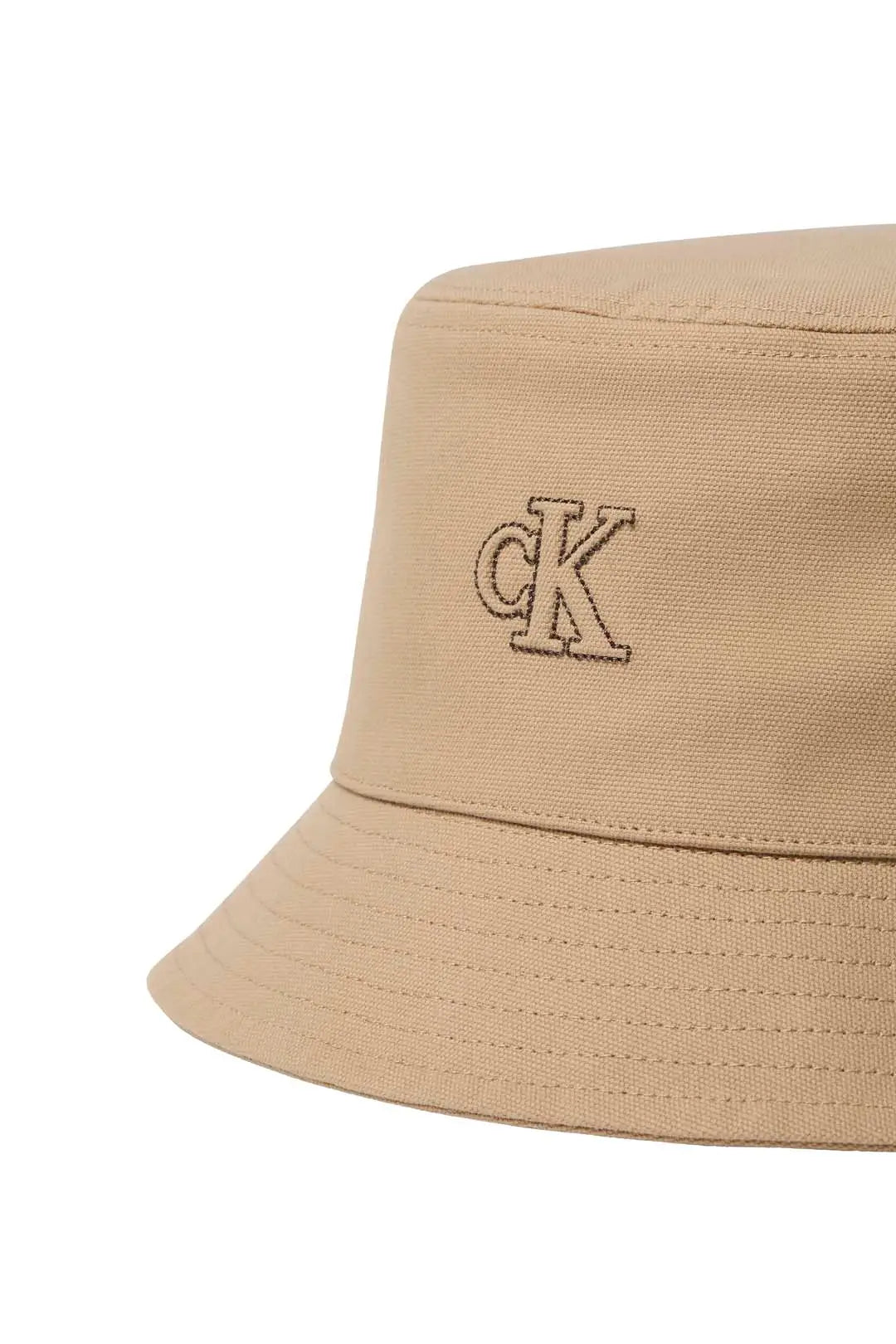 Calvin Klein Bucket Hat Denim Emblem Burnout Brown